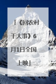 《回农村干大事》6月1日全国上映