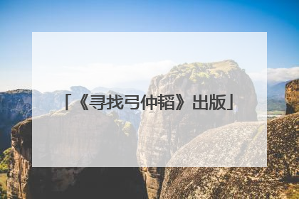 《寻找弓仲韬》出版