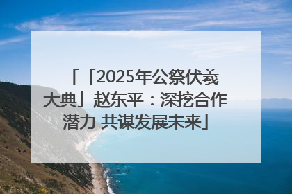 「2025年公祭伏羲大典」赵东平：深挖合作潜力 共谋发展未来