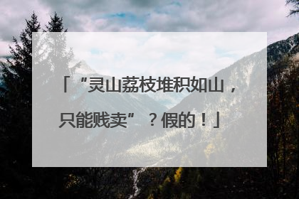 “灵山荔枝堆积如山，只能贱卖”？假的！