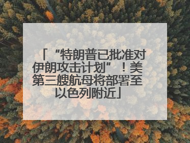 “特朗普已批准对伊朗攻击计划”！美第三艘航母将部署至以色列附近