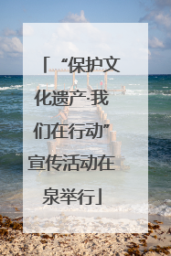 “保护文化遗产·我们在行动”宣传活动在泉举行