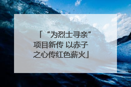 “为烈士寻亲”项目新传 以赤子之心传红色薪火