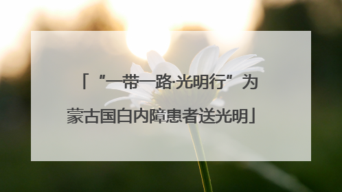 “一带一路·光明行”为蒙古国白内障患者送光明