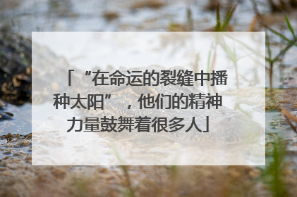 “在命运的裂缝中播种太阳”，他们的精神力量鼓舞着很多人