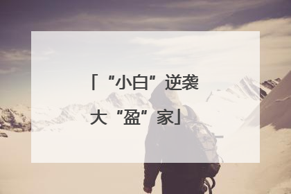 “小白”逆袭大“盈”家