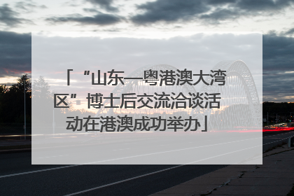 “山东—粤港澳大湾区”博士后交流洽谈活动在港澳成功举办