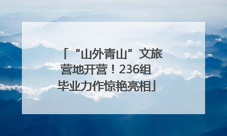 “山外青山”文旅营地开营！236组毕业力作惊艳亮相