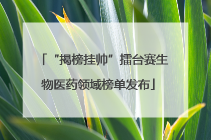 “揭榜挂帅”擂台赛生物医药领域榜单发布