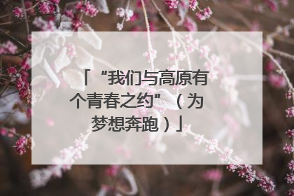 “我们与高原有个青春之约”（为梦想奔跑）