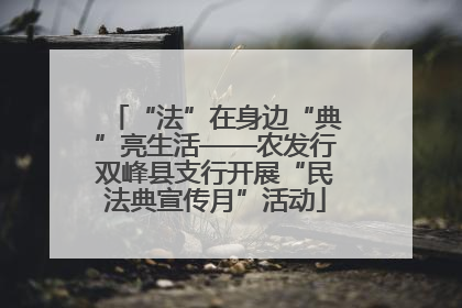 “法”在身边“典”亮生活——农发行双峰县支行开展“民法典宣传月”活动