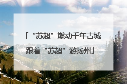 “苏超”燃动千年古城 跟着“苏超”游扬州