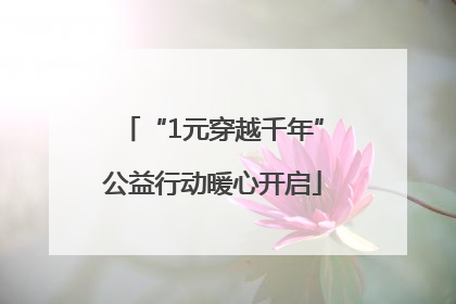 “1元穿越千年”公益行动暖心开启