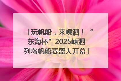 玩帆船，来嵊泗！“东海杯”2025嵊泗列岛帆船赛盛大开幕