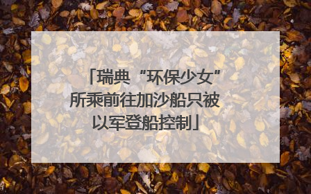 瑞典“环保少女”所乘前往加沙船只被以军登船控制
