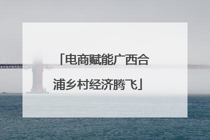 电商赋能广西合浦乡村经济腾飞