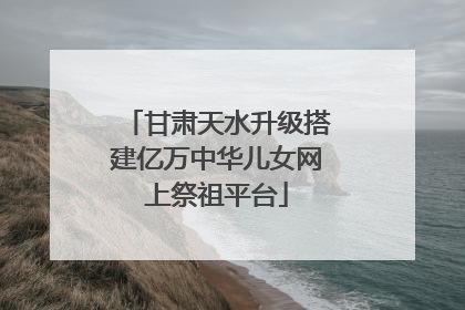 甘肃天水升级搭建亿万中华儿女网上祭祖平台