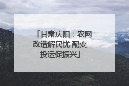 甘肃庆阳：农网改造解民忧 配变投运促振兴