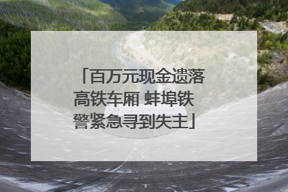 百万元现金遗落高铁车厢 蚌埠铁警紧急寻到失主