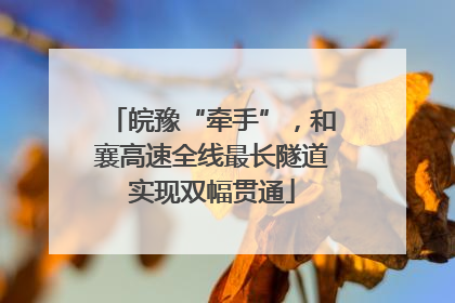 皖豫“牵手”，和襄高速全线最长隧道实现双幅贯通