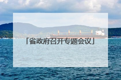 省政府召开专题会议