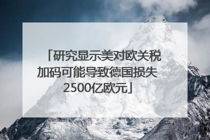 研究显示美对欧关税加码可能导致德国损失2500亿欧元