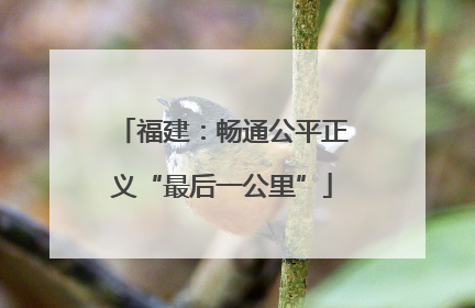 福建：畅通公平正义“最后一公里”