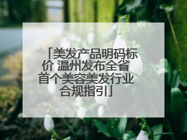 美发产品明码标价 温州发布全省首个美容美发行业合规指引