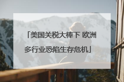美国关税大棒下 欧洲多行业恐陷生存危机
