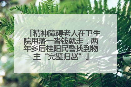 精神障碍老人在卫生院甩落一沓钱就走，两年多后桂阳民警找到物主“完璧归赵”