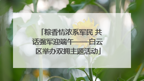 粽香情浓系军民 共话强军迎端午——白云区举办双拥主题活动