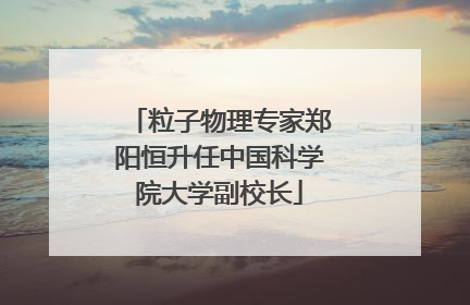 粒子物理专家郑阳恒升任中国科学院大学副校长