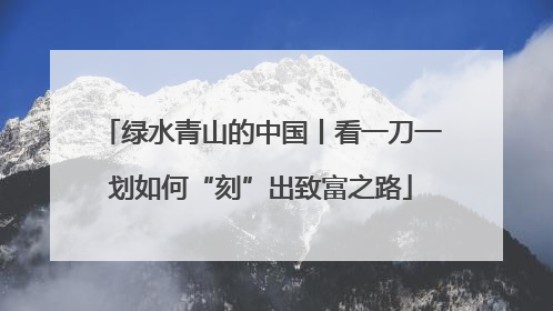 绿水青山的中国丨看一刀一划如何“刻”出致富之路
