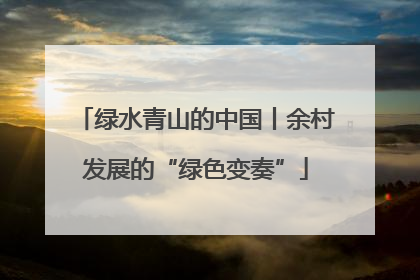 绿水青山的中国丨余村发展的“绿色变奏”