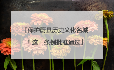 保护蔚县历史文化名城！这一条例批准通过