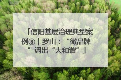 信阳基层治理典型案例⑧｜罗山：“微品牌”调出“大和谐”