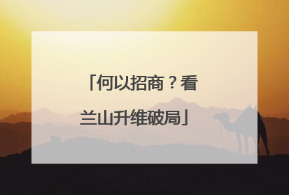 何以招商？看兰山升维破局