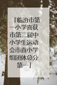 临汾市第一小学喜获市第二届中小学生运动会市直小学组团体总分第一