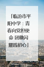 临汾市平阳中学：青春向党担使命 团徽闪耀践初心