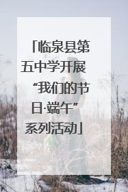 临泉县第五中学开展“我们的节日·端午”系列活动
