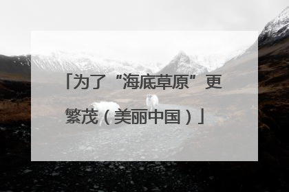 为了“海底草原”更繁茂（美丽中国）