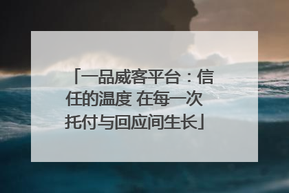 一品威客平台：信任的温度 在每一次托付与回应间生长