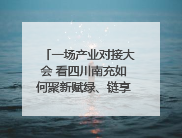 一场产业对接大会 看四川南充如何聚新赋绿、链享未来｜打赢经济发展翻身仗