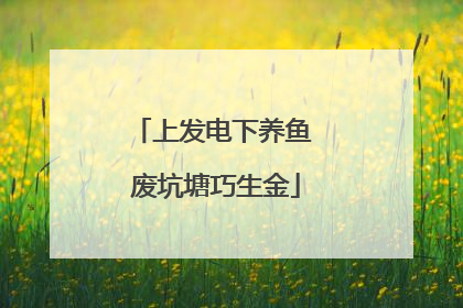 上发电下养鱼 废坑塘巧生金