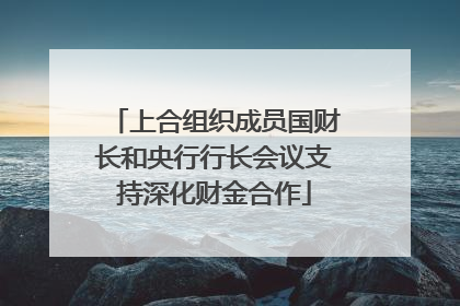 上合组织成员国财长和央行行长会议支持深化财金合作