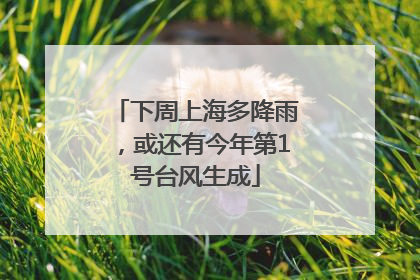 下周上海多降雨，或还有今年第1号台风生成