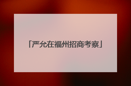 严允在福州招商考察