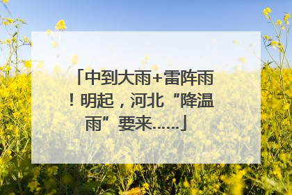 中到大雨+雷阵雨！明起，河北“降温雨”要来……