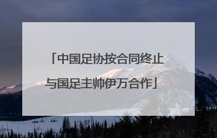中国足协按合同终止与国足主帅伊万合作