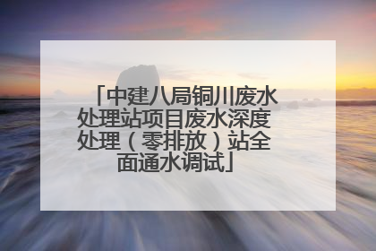 中建八局铜川废水处理站项目废水深度处理（零排放）站全面通水调试